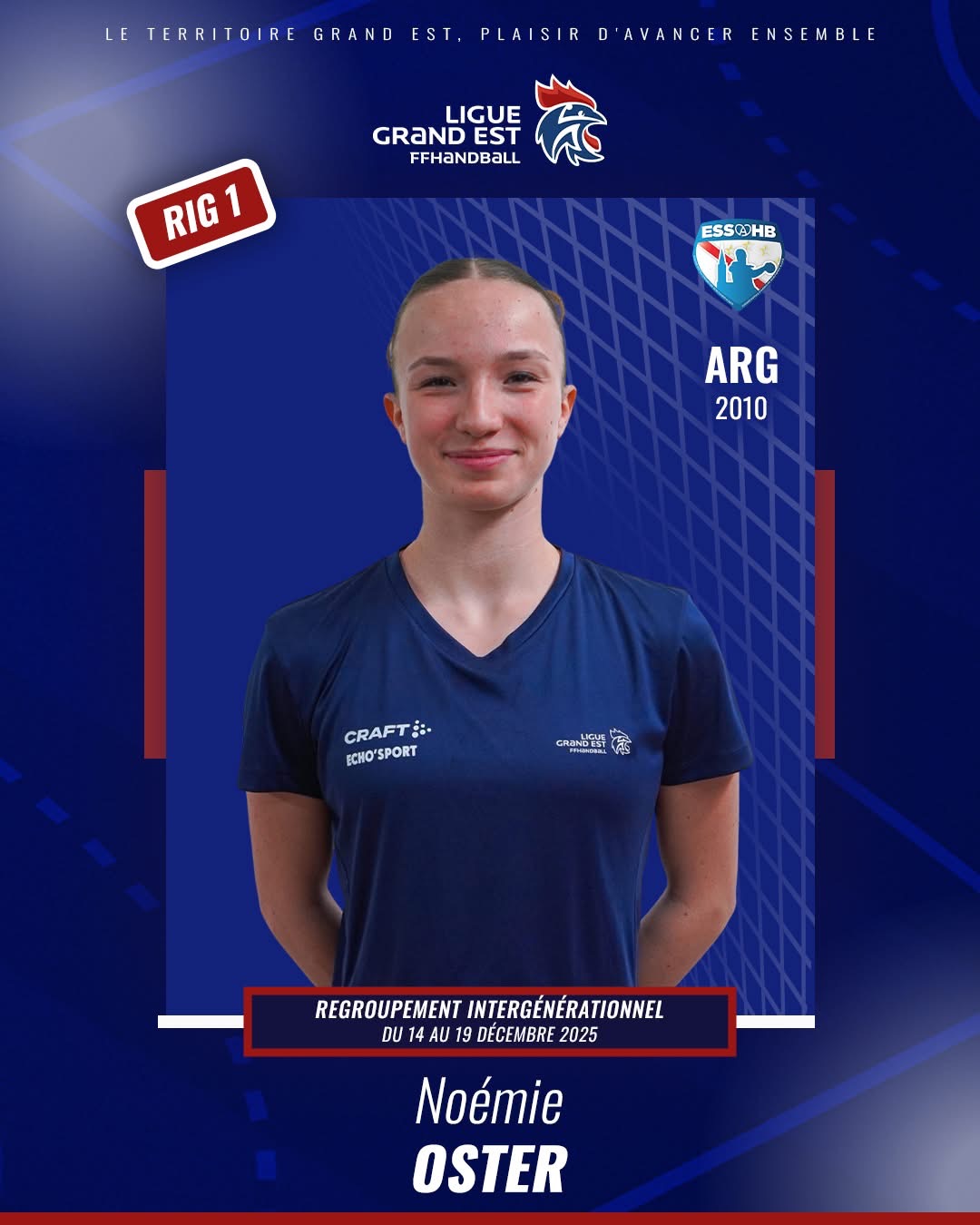 Handball féminin Noémie Oster ESSAHB sur handbelles.fr