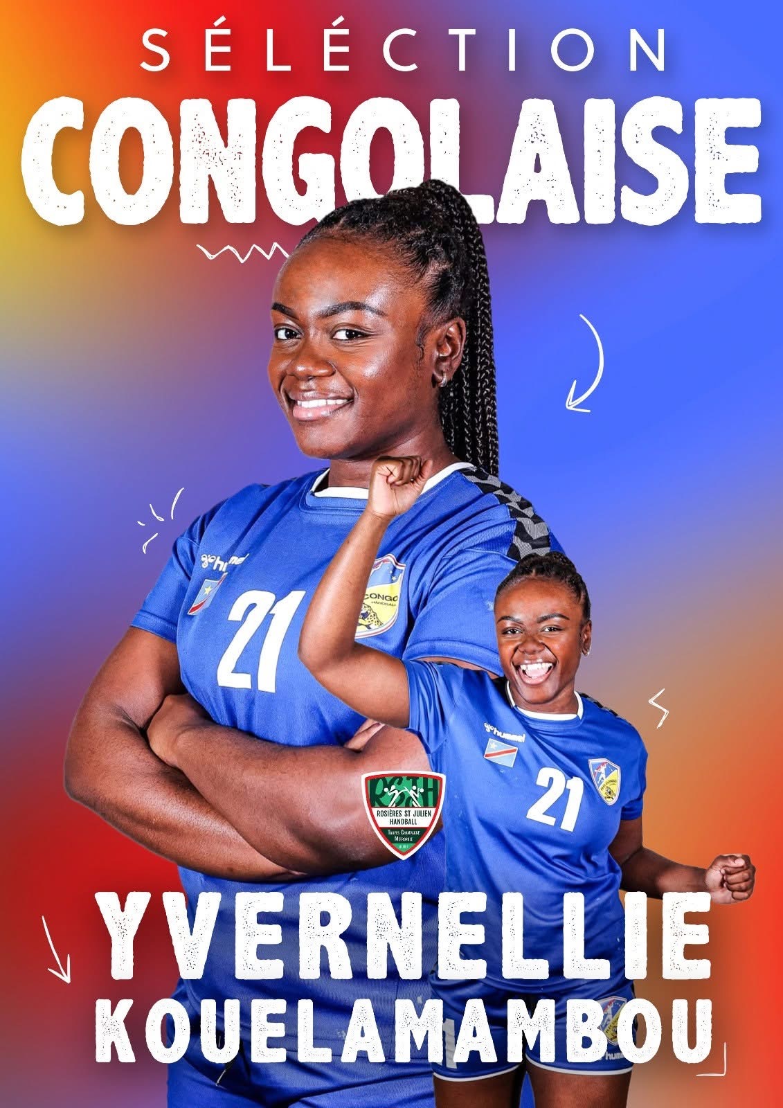 Handball féminin Congo Yvernellie Kouelamambou sur handbelles.fr