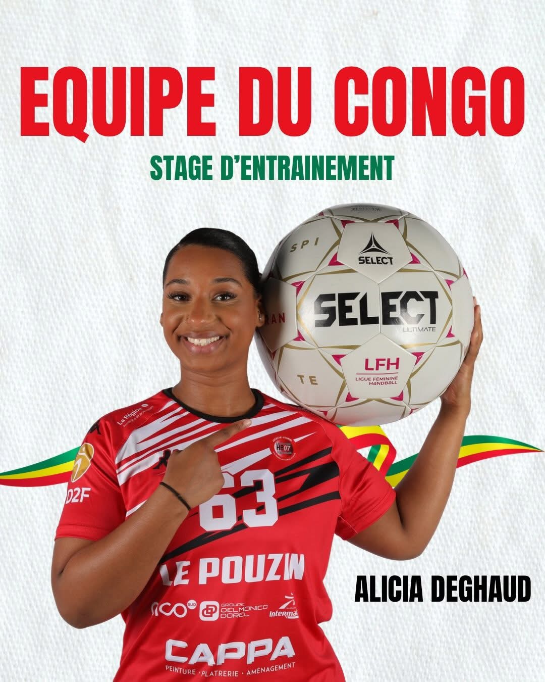 Handball féminin Congo Alicia Deghaud sur handbelles.fr