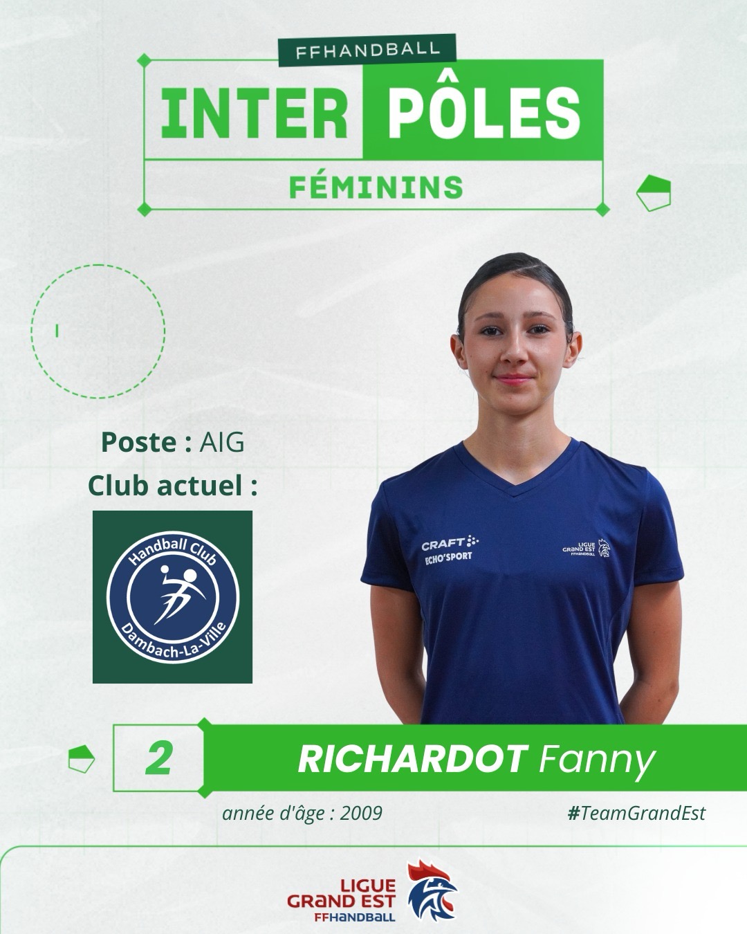 Fanny Richardot (Dambach) Handball Interpôles Grand Est sur handbelles.fr