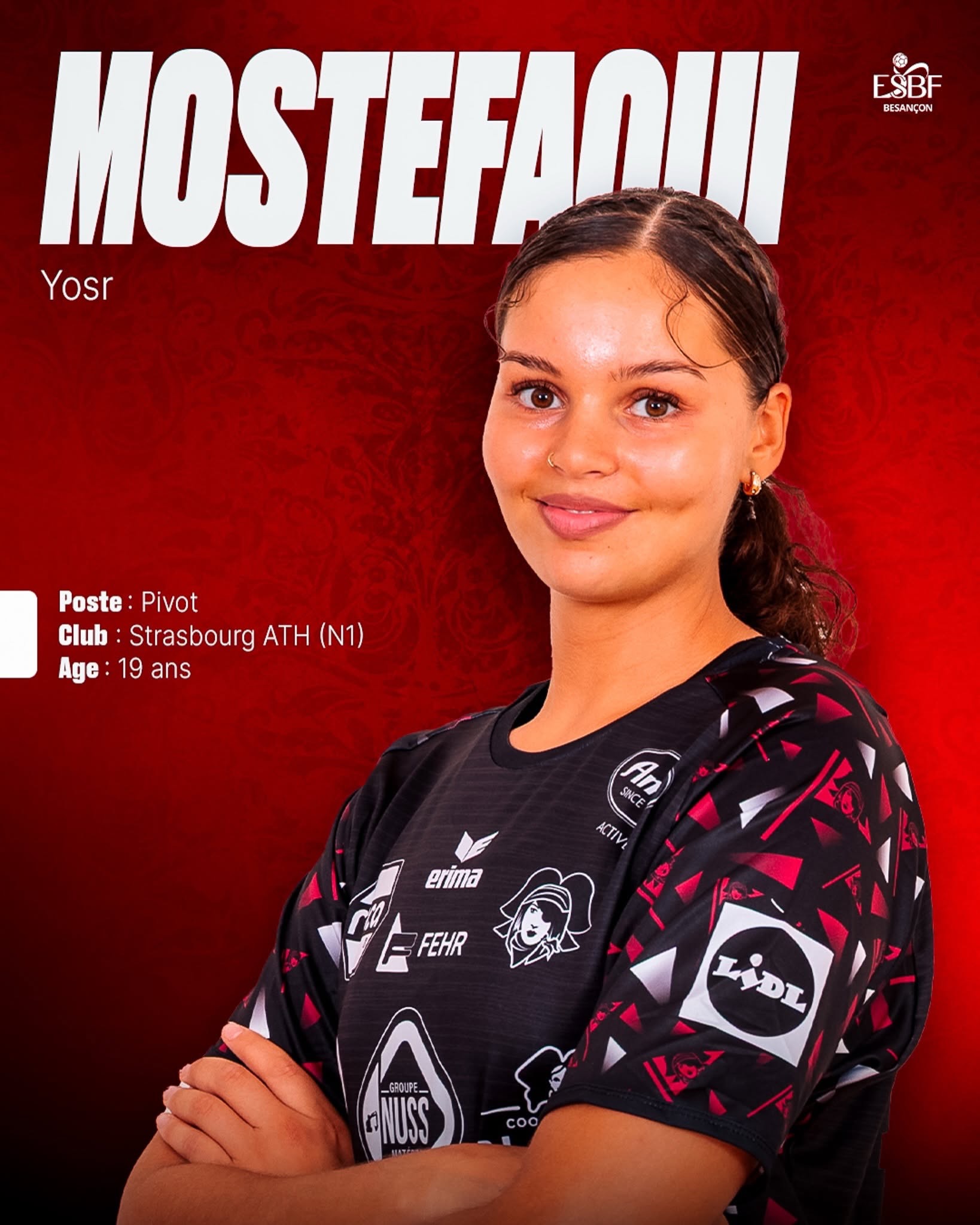 Yosr Mostefaoui Besançon Piraths Strasbourg ATH handball sur handbelles.fr