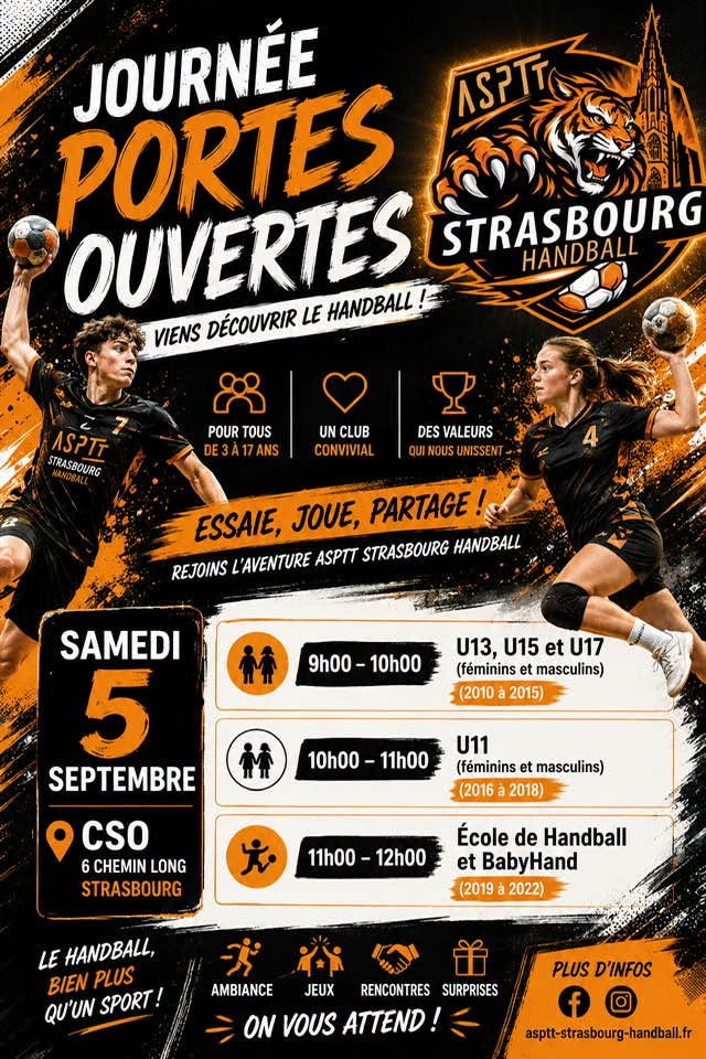 ASPTT Strasbourg handball Le programme du week-end sur handbelles.fr